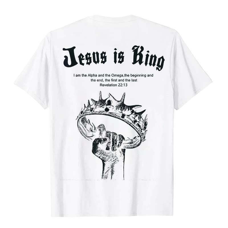Christianartworkshop Jesus is King T-shirt - White - 2XL - image 0