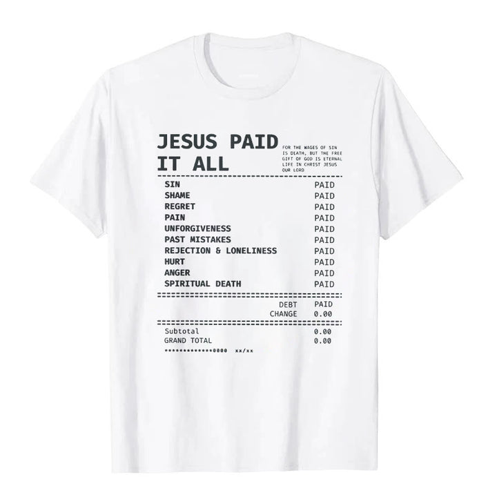 Christianartworkshop Jesus ​​Paid It All T-shirt - White - 2XL - image 0