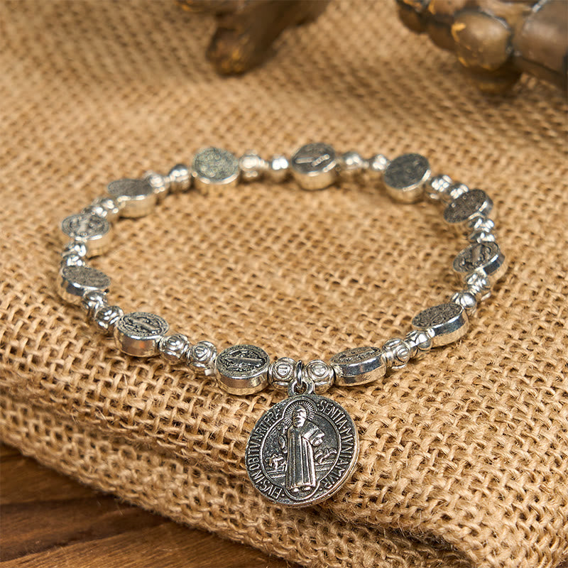 Christianartworkshop St. Benedict Crucifix Rose Bracelet: Timeless Christian Accessory for Daily Faith Expression - image 4