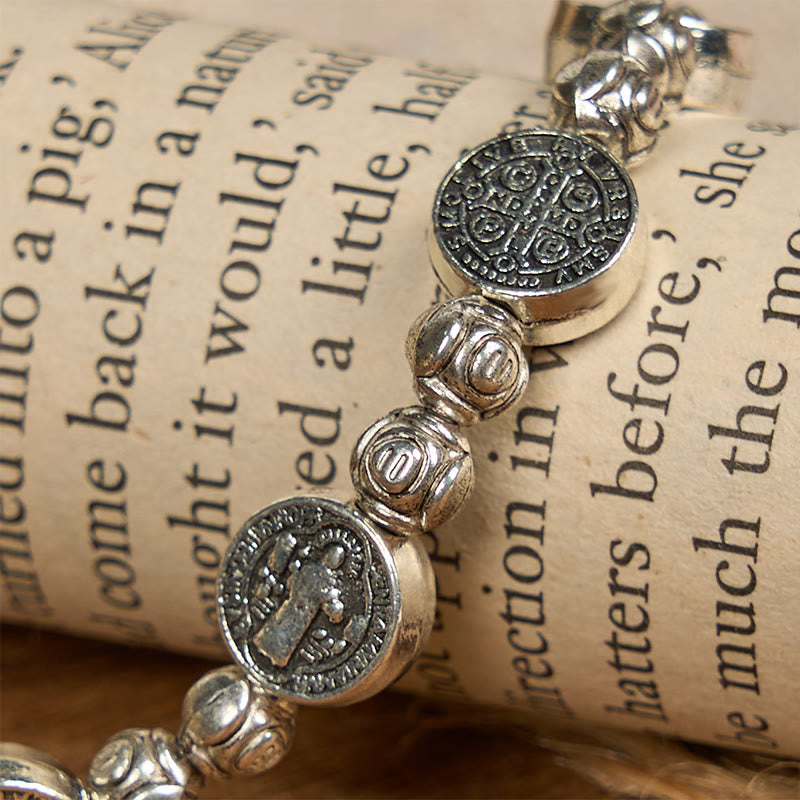 Christianartworkshop St. Benedict Crucifix Rose Bracelet: Timeless Christian Accessory for Daily Faith Expression - image 6