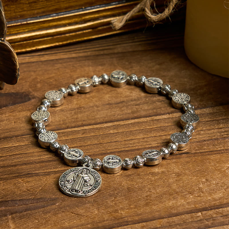 Christianartworkshop St. Benedict Crucifix Rose Bracelet: Timeless Christian Accessory for Daily Faith Expression - image 3