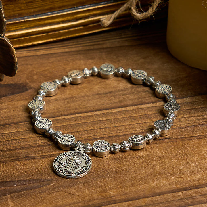 Christianartworkshop St. Benedict Crucifix Rose Bracelet: Timeless Christian Accessory for Daily Faith Expression - image 3