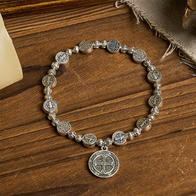 Christianartworkshop St. Benedict Crucifix Rose Bracelet: Timeless Christian Accessory for Daily Faith Expression - image 2