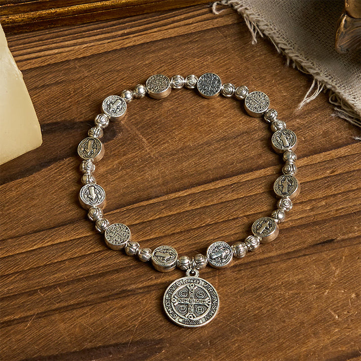 Christianartworkshop St. Benedict Crucifix Rose Bracelet: Timeless Christian Accessory for Daily Faith Expression - image 2