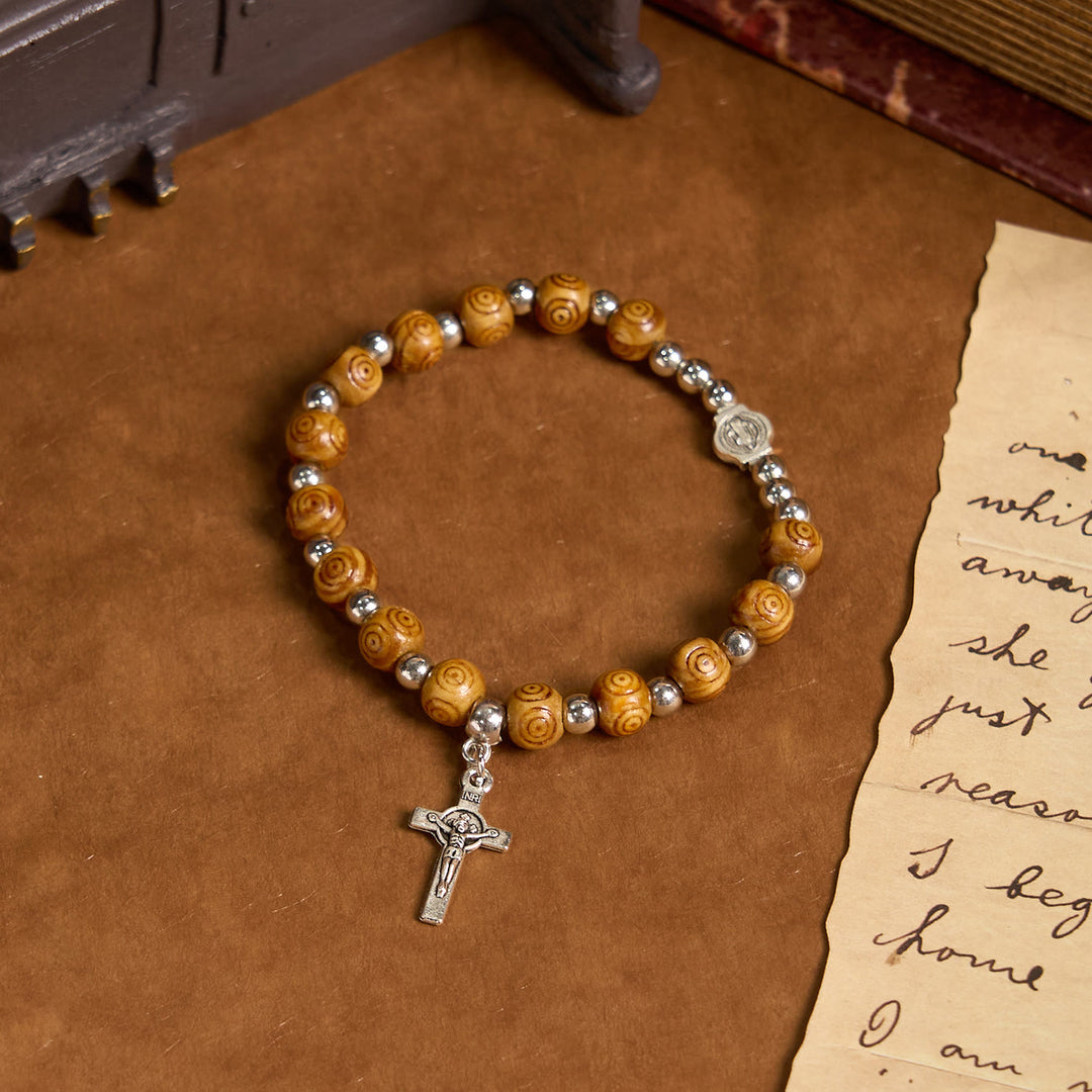 Christianartworkshop Jesus Icon Crucifix Rose Bracelet: Handmade Spiritual Jewelry with Exquisite Craftsmanship - image 4