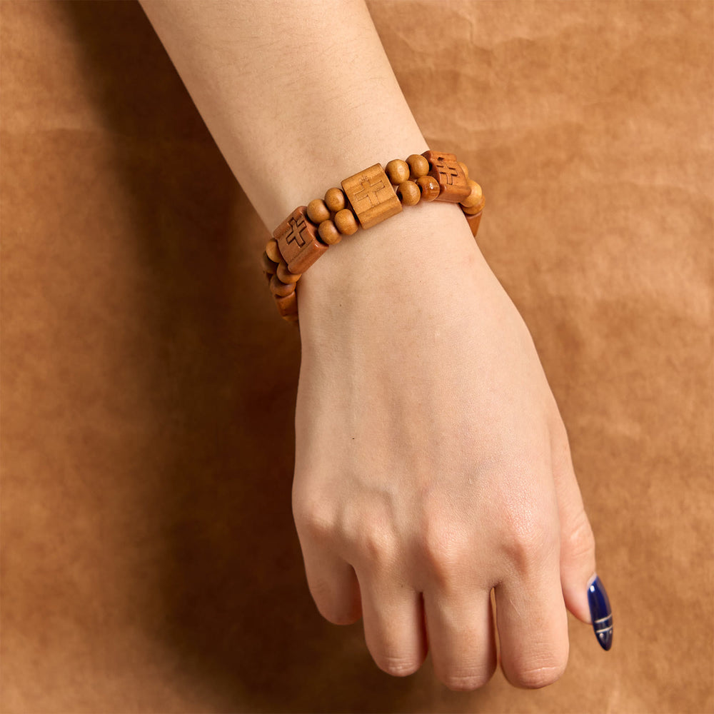 Christianartworkshop 3colors Cross Wooden Bracelet: Symbol of Devotion and Beauty - image 1