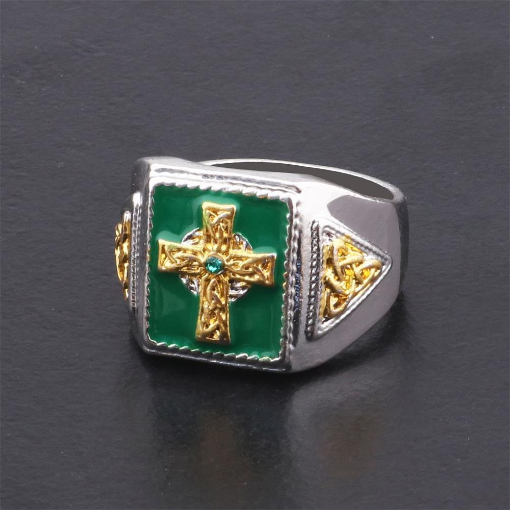 Christianartworkshop Vintage & Classic Crucifix Irish Celtic Blessing Ring: A Symbol of Elegance - US10 - image 1