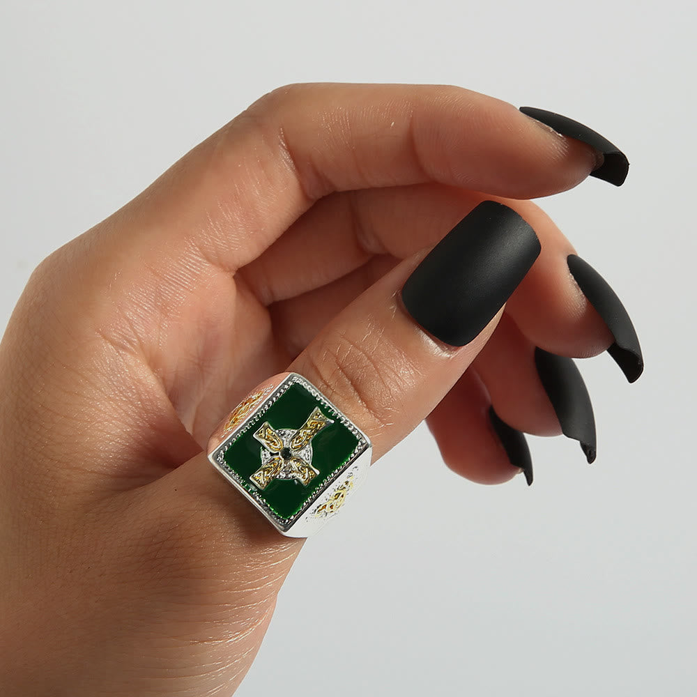 Christianartworkshop Vintage & Classic Crucifix Irish Celtic Blessing Ring: A Symbol of Elegance - image 1