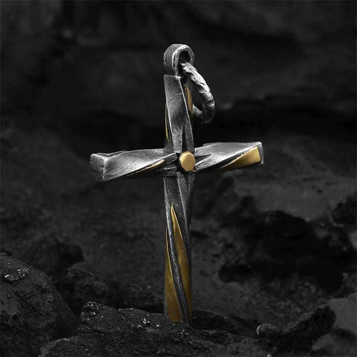 Christianartworkshop 925 Sterling Silver Spiral Cross Necklace: A Modern Tribute to Faith - 925 Sterling Silver - image 1