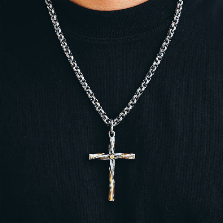 Christianartworkshop 925 Sterling Silver Spiral Cross Necklace: A Modern Tribute to Faith - image 2