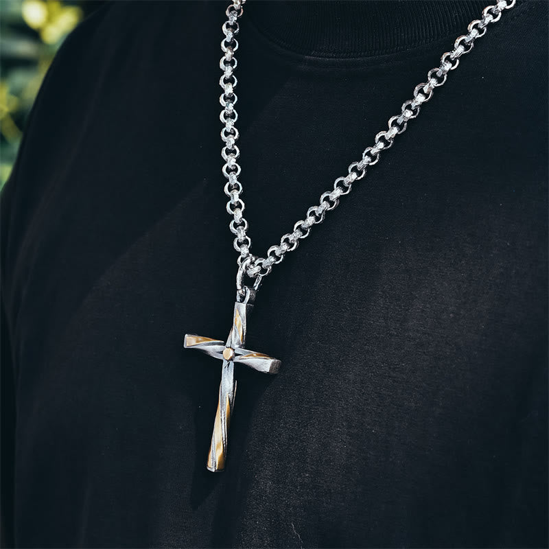 Christianartworkshop 925 Sterling Silver Spiral Cross Necklace: A Modern Tribute to Faith - image 3