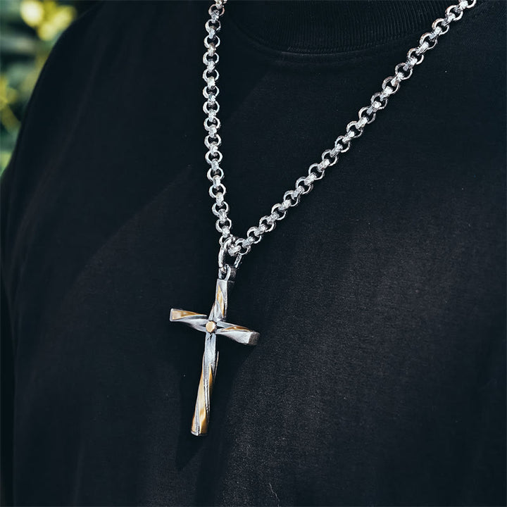 Christianartworkshop 925 Sterling Silver Spiral Cross Necklace: A Modern Tribute to Faith - image 3