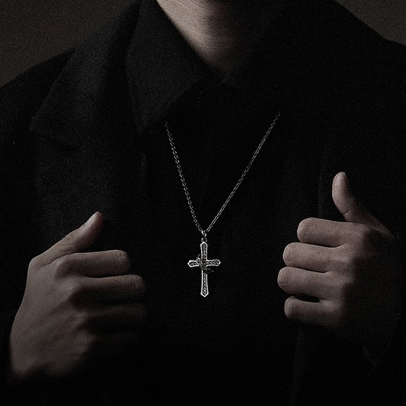 Christianartworkshop 925 Sterling Silver Cross & Crown Necklace: A Blend of Divinity and Royalty - image 3