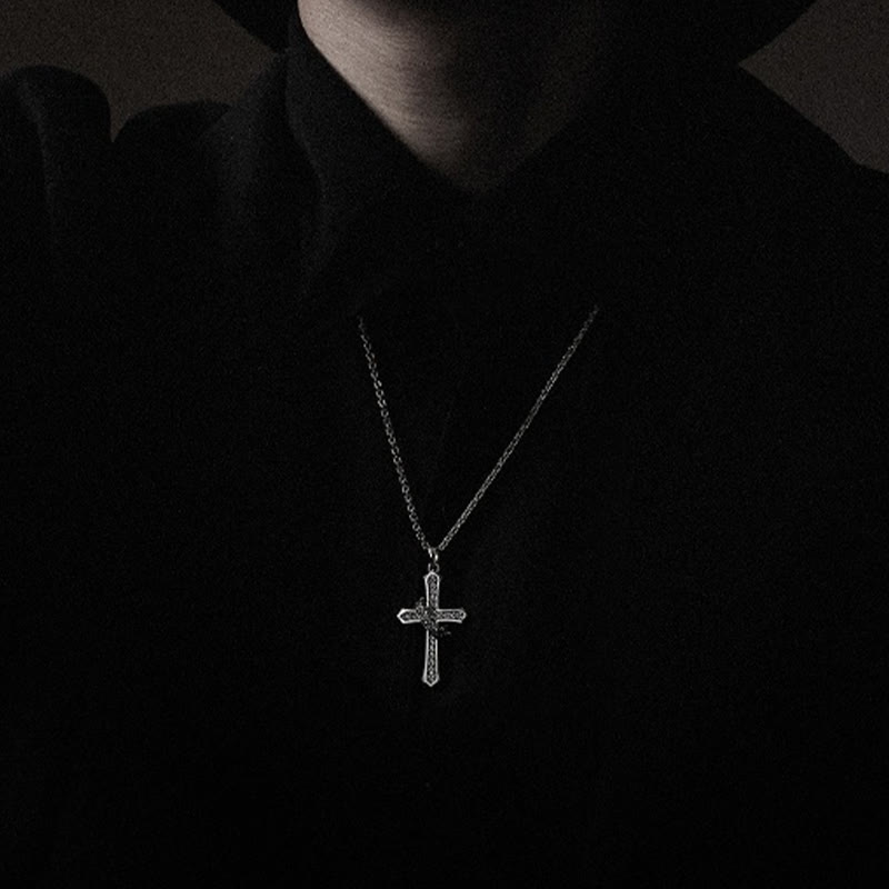 Christianartworkshop 925 Sterling Silver Cross & Crown Necklace: A Blend of Divinity and Royalty - image 2