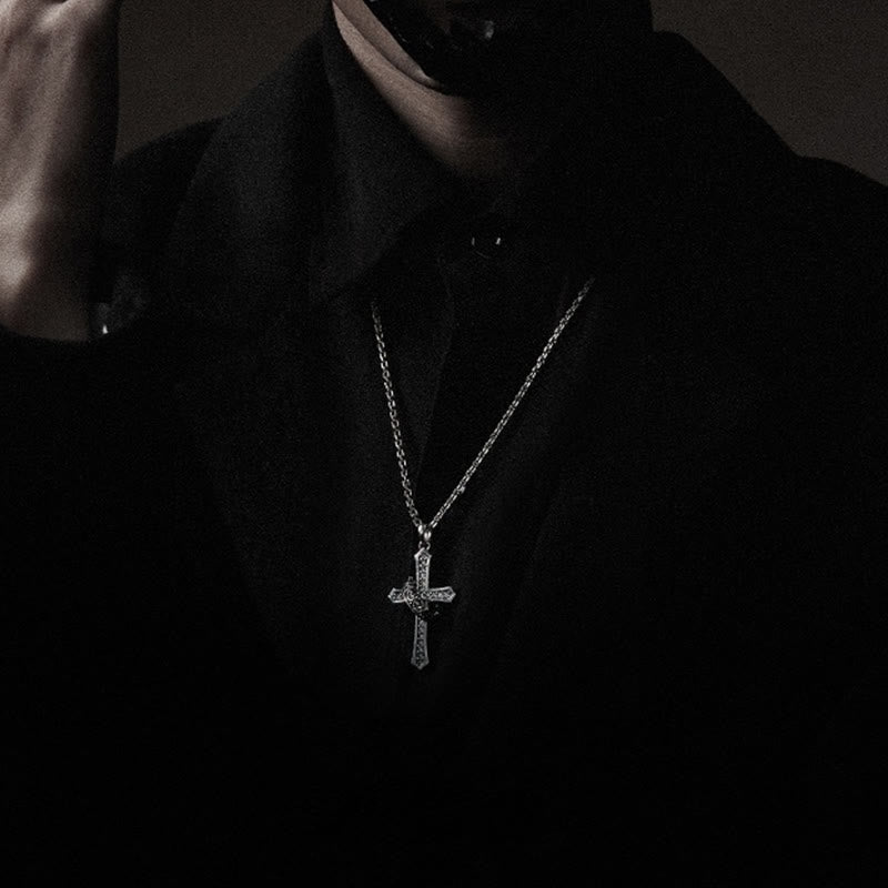 Christianartworkshop 925 Sterling Silver Cross & Crown Necklace: A Blend of Divinity and Royalty - image 4