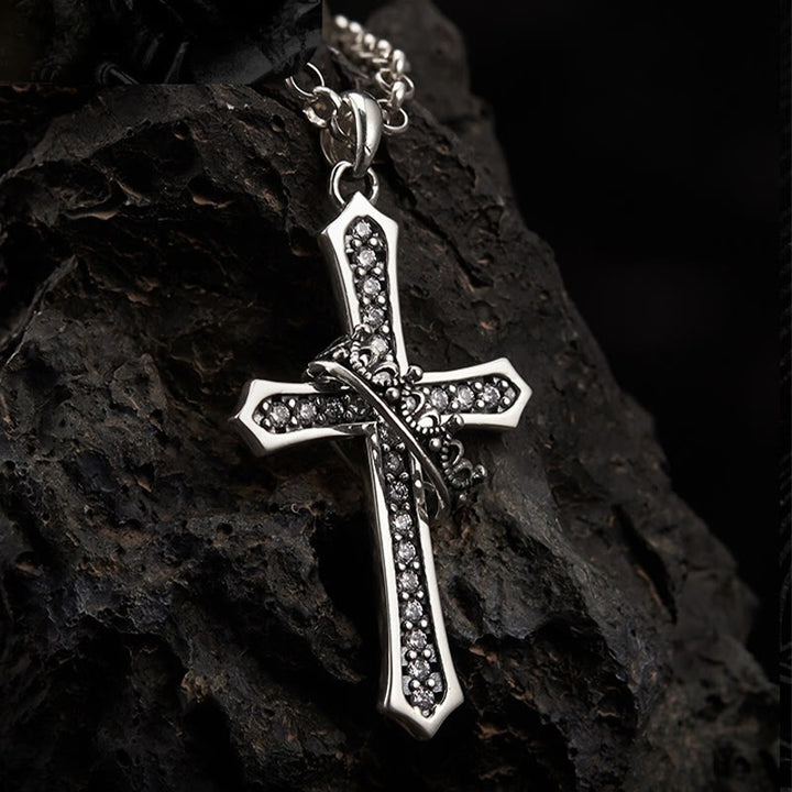 Christianartworkshop 925 Sterling Silver Cross & Crown Necklace: A Blend of Divinity and Royalty - image 6