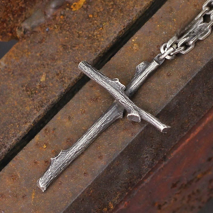 Christianartworkshop 925 Sterling Silver Modern & Minimalist  Cross Necklace: A Tribute to Raw Faith - image 3