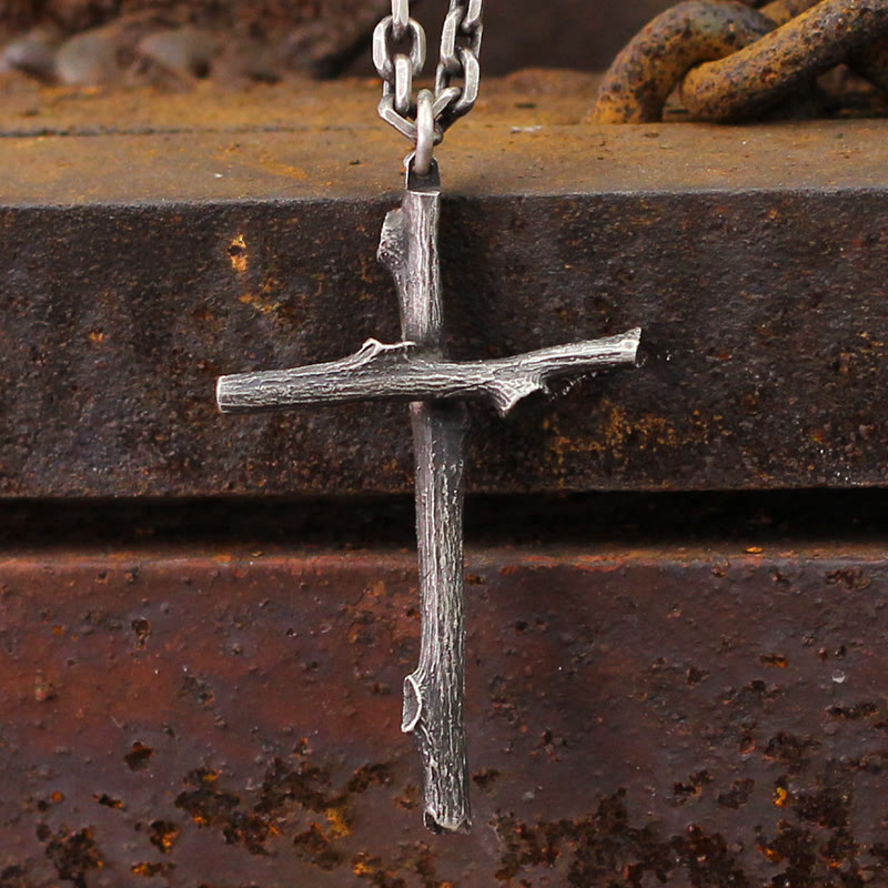 Christianartworkshop 925 Sterling Silver Modern & Minimalist  Cross Necklace: A Tribute to Raw Faith - image 5