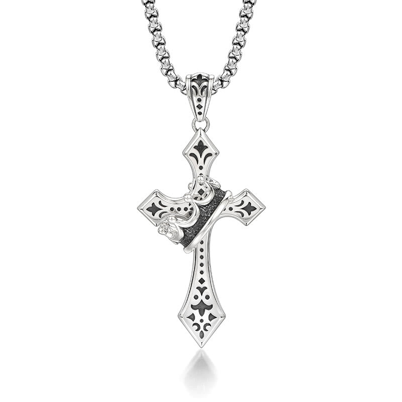 Christianartworkshop 925 Sterling Silver Vintage & Classic Cross Necklace: A Luxurious Emblem of Faith - Silver - image 2
