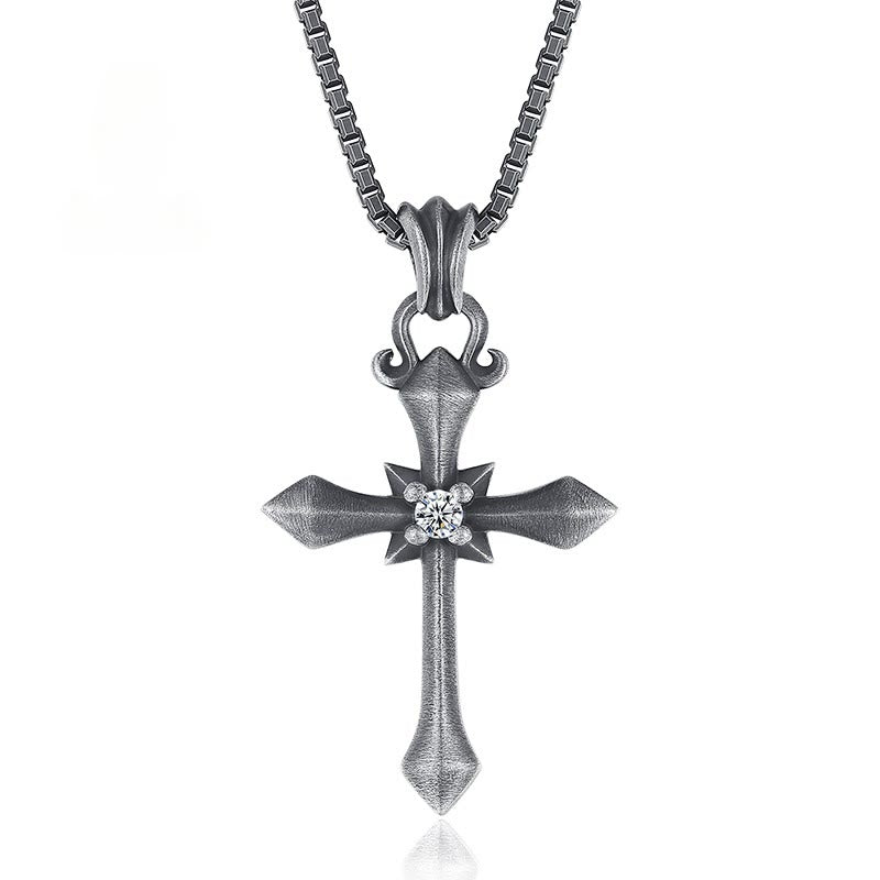 Christianartworkshop 925 Sterling Silver Modern & Minimalist Cross Necklace: Mysterious and Trendy Symbol of Belief - image 3