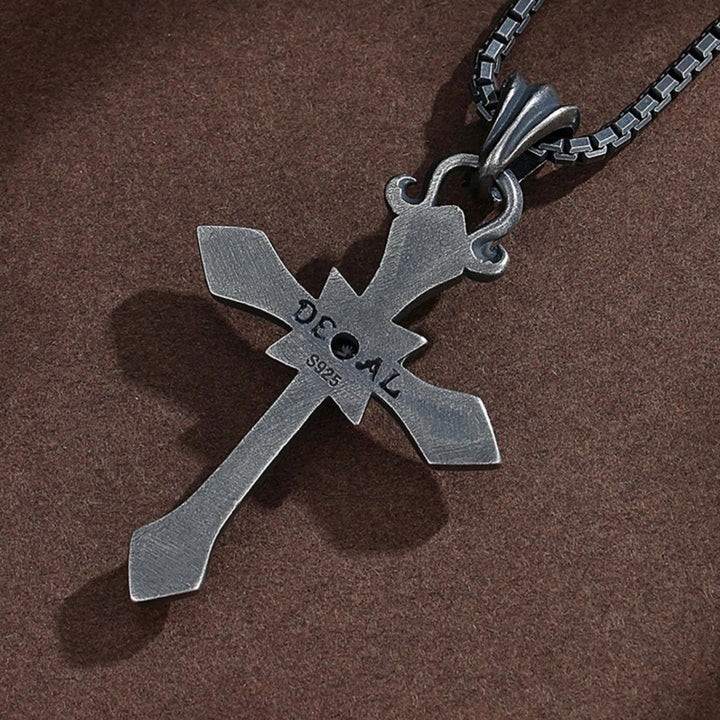 Christianartworkshop 925 Sterling Silver Modern & Minimalist Cross Necklace: Mysterious and Trendy Symbol of Belief - image 3