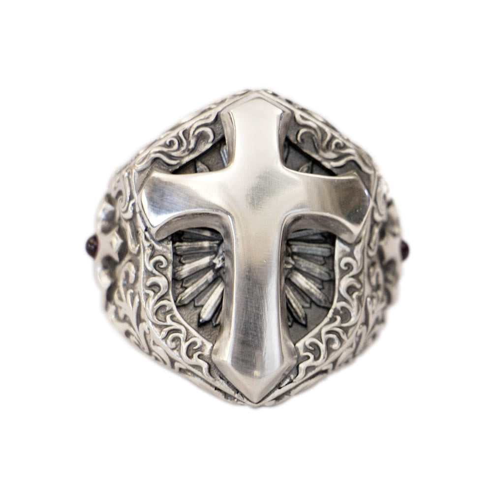 Christianartworkshop 925 Sterling Silver Divine Cross Ring - A Symbol of Spiritual Connection - image 4