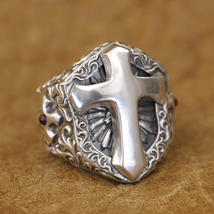 Christianartworkshop 925 Sterling Silver Divine Cross Ring - A Symbol of Spiritual Connection - image 2