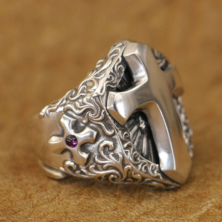 Christianartworkshop 925 Sterling Silver Divine Cross Ring - A Symbol of Spiritual Connection - image 3