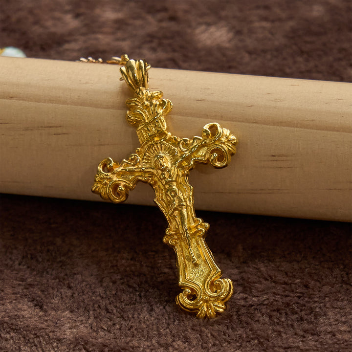 Christianartworkshop Handmade Sunflower-Inspired Rosary: A Divine Creation with Yellow Floral Beads - image 7
