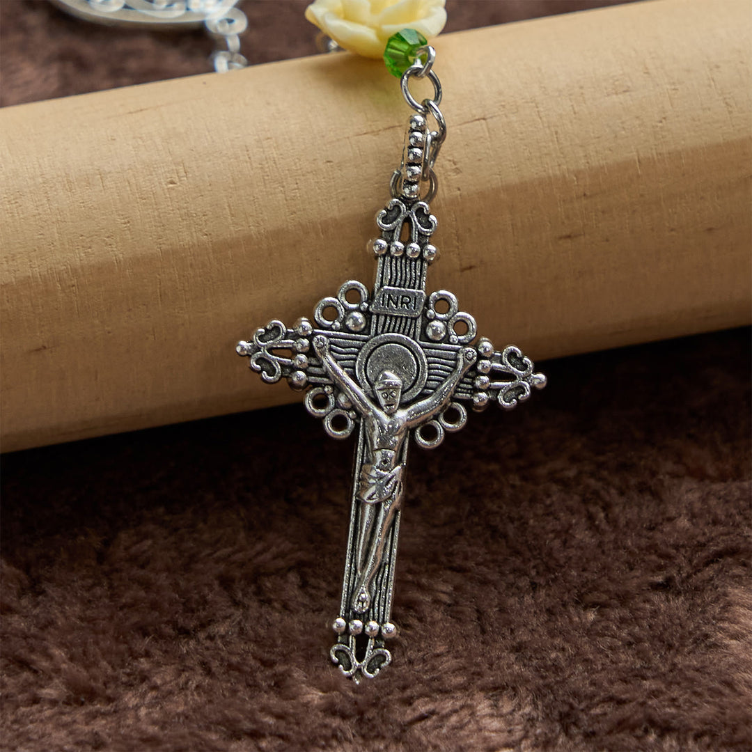 Christianartworkshop PRAYERFUL FAITH: Handmade Purple Pearl & Flower Divine Mercy Rosary with Gift Card - image 8