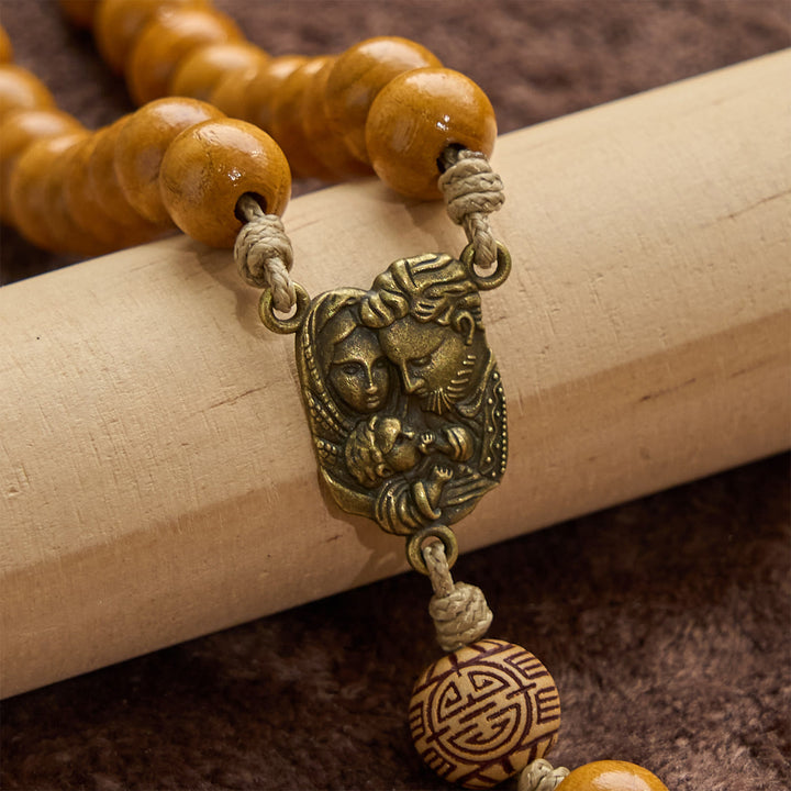 Christianartworkshop Holy Family & Crucifix of 10mm Olive Wood Bead Handmade Rosary for Holy Prayer - image 6