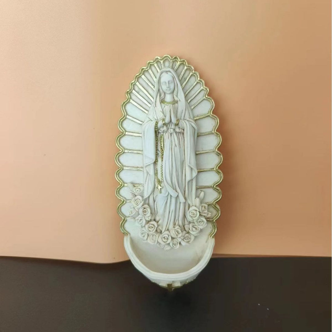 Christianartworkshop Wall Mounted Mary Statue Character Sculpture Holy Water Font  - image 5