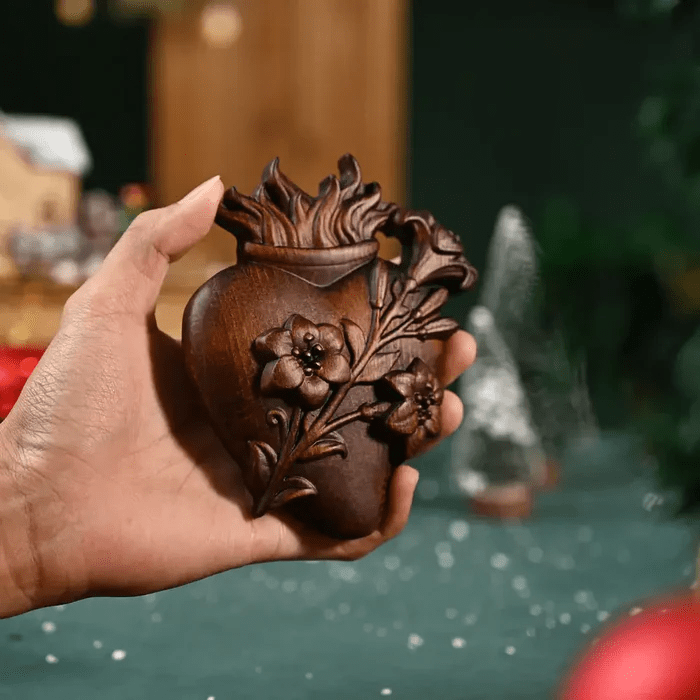 Christianartworkshop Unique Carved Christian Sacred Heart Desktop Ornaments - Retro - B - 10cm - image 10