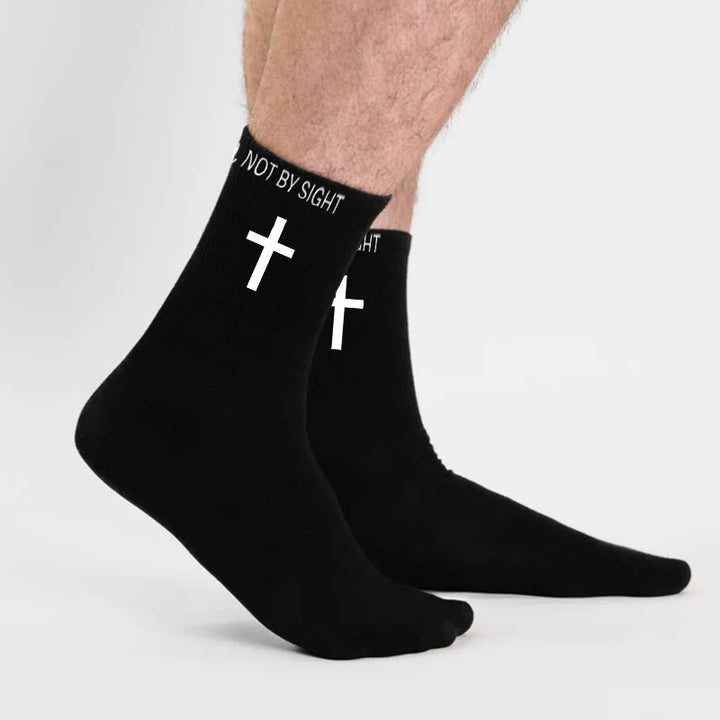 Christianartworkshop Christian Faith Cotton Socks — WALK BY FAITH, NOT BY SIGHT - image 4