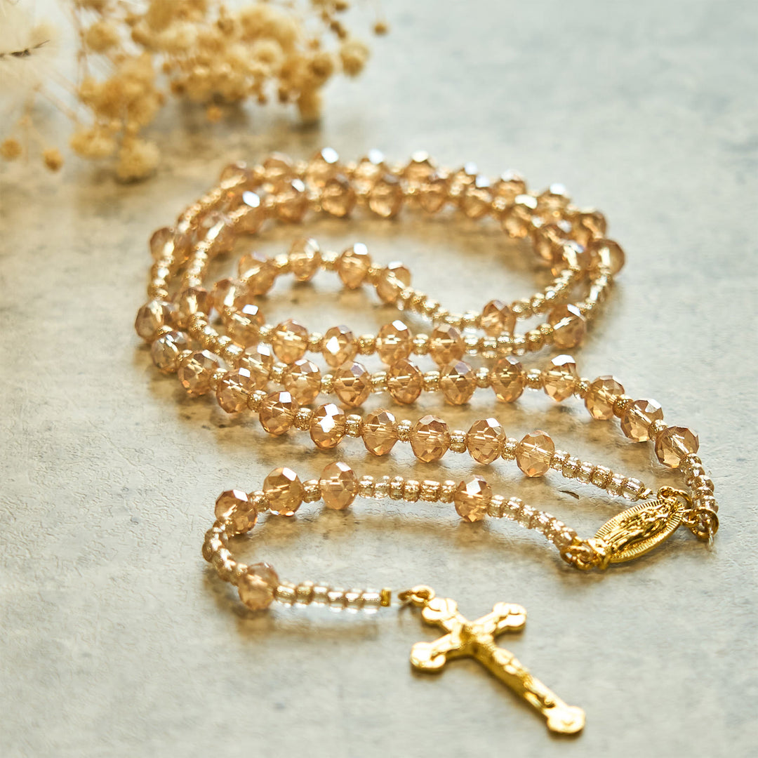Christianartworkshop Champagne Crystal Our Lady of Guadalupe Rosary: A Divine Sparkle - image 7