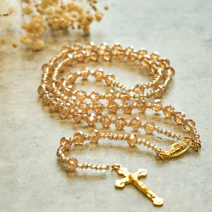 Christianartworkshop Champagne Crystal Our Lady of Guadalupe Rosary: A Divine Sparkle - image 7