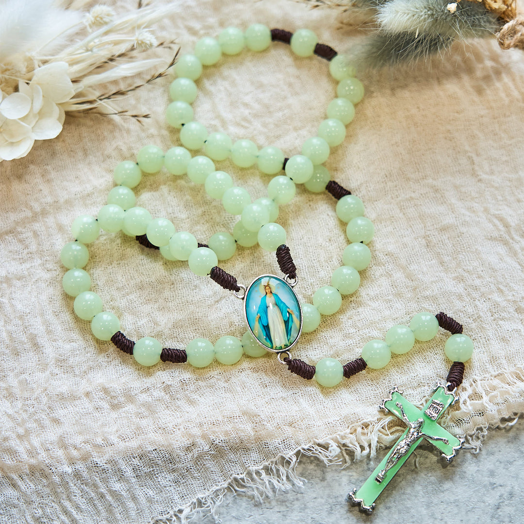 Christianartworkshop Glow in Dark Luminous Beads Prayer Rosary: Light Your Faith Way