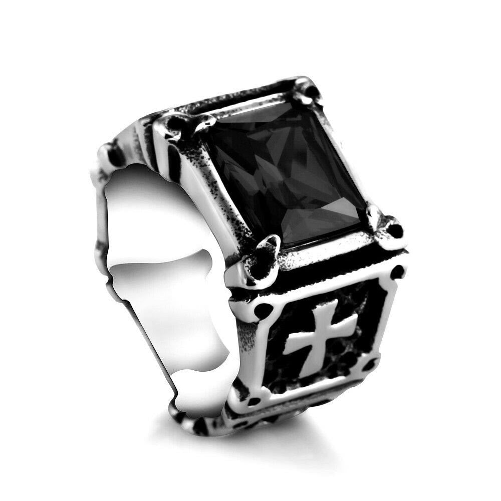 Christianartworkshop Red & Black Gemstone Cross - Embellished Couple Ring: A Symbol of Faith and Style - image 15