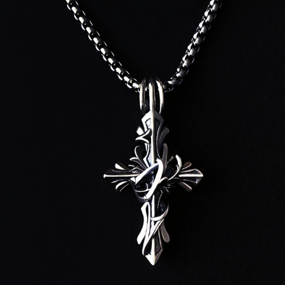 Christianartworkshop 925 Sterling Silver Vintage & Minimalist Cross Necklace: A Timeless Symbol of Spiritual Devotion - image 0