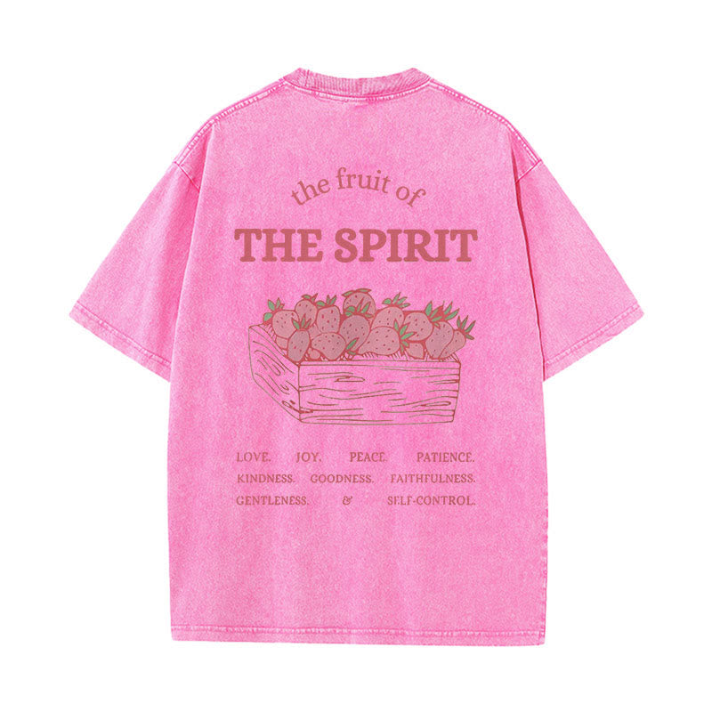 Christianartworkshop Fruit Of The Spirit Unisex Washed T-Shirt - Pink - 5XL - image 11
