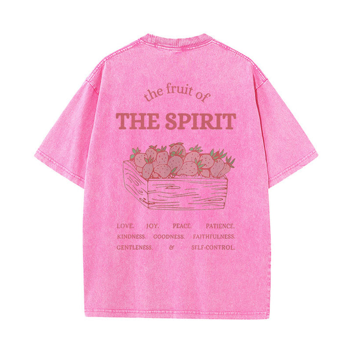 Christianartworkshop Fruit Of The Spirit Unisex Washed T-Shirt - Pink - 5XL - image 11