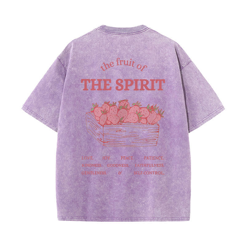 Christianartworkshop Fruit Of The Spirit Unisex Washed T-Shirt - Purple - 5XL - image 15