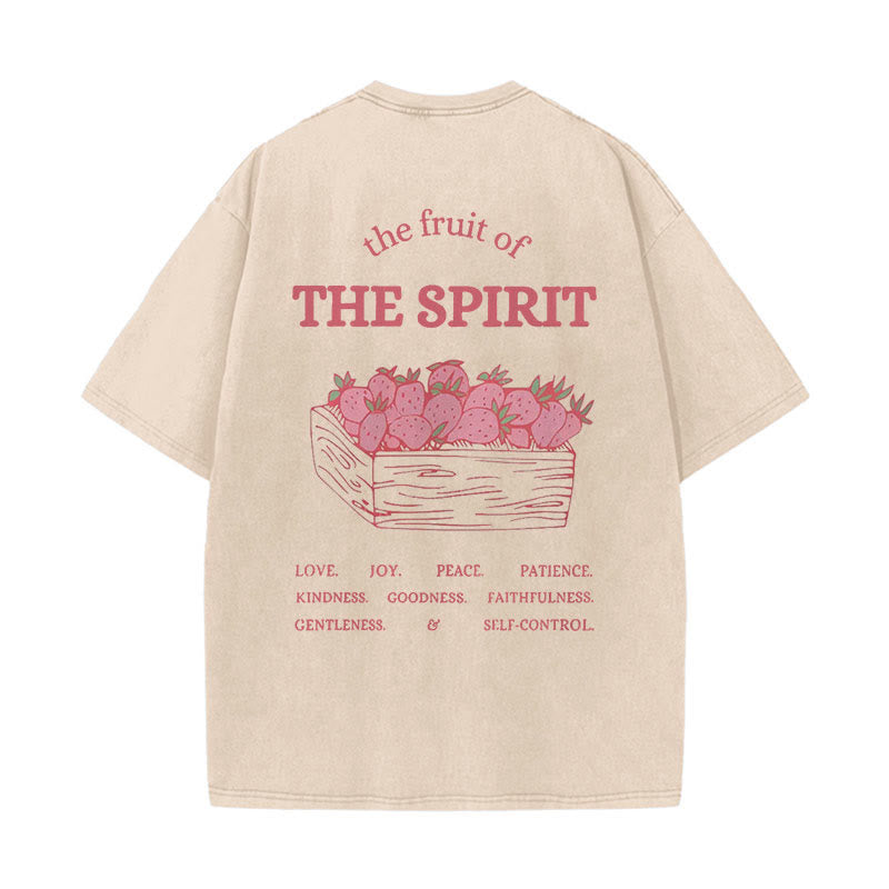 Christianartworkshop Fruit Of The Spirit Unisex Washed T-Shirt - Apricot - 5XL - image 13