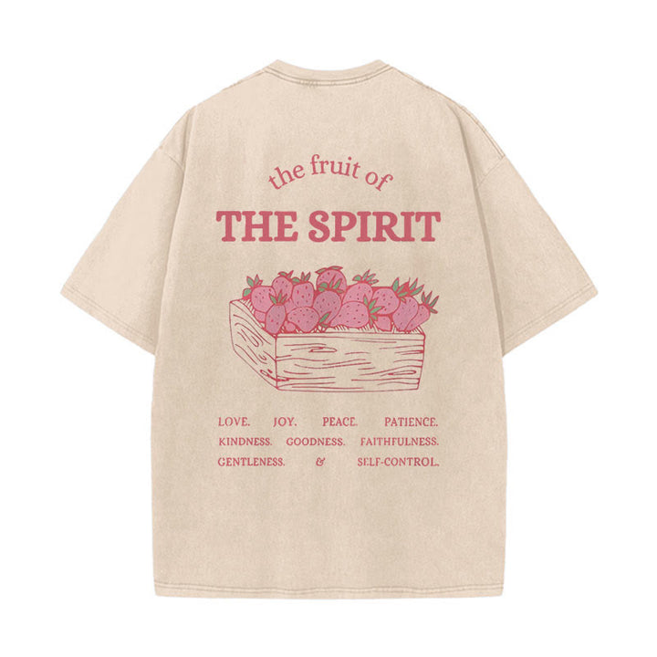 Christianartworkshop Fruit Of The Spirit Unisex Washed T-Shirt - Apricot - 5XL - image 13