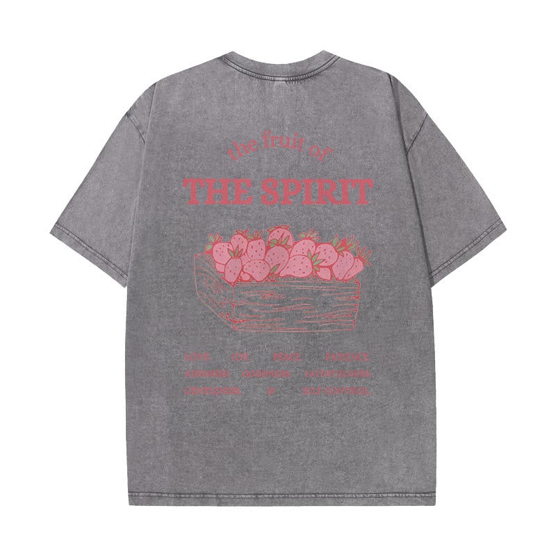 Christianartworkshop Fruit Of The Spirit Unisex Washed T-Shirt - Grey - 5XL - image 5
