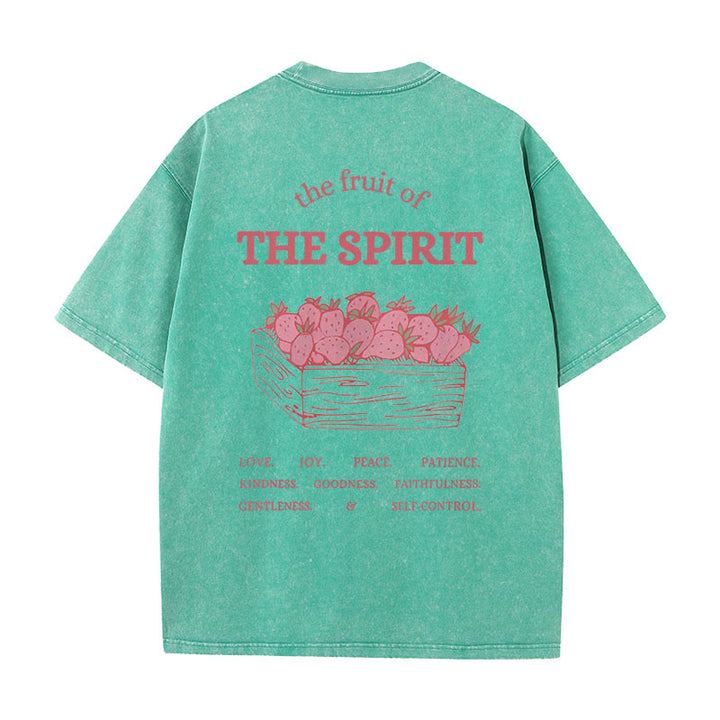 Christianartworkshop Fruit Of The Spirit Unisex Washed T-Shirt - Green - 5XL - image 17