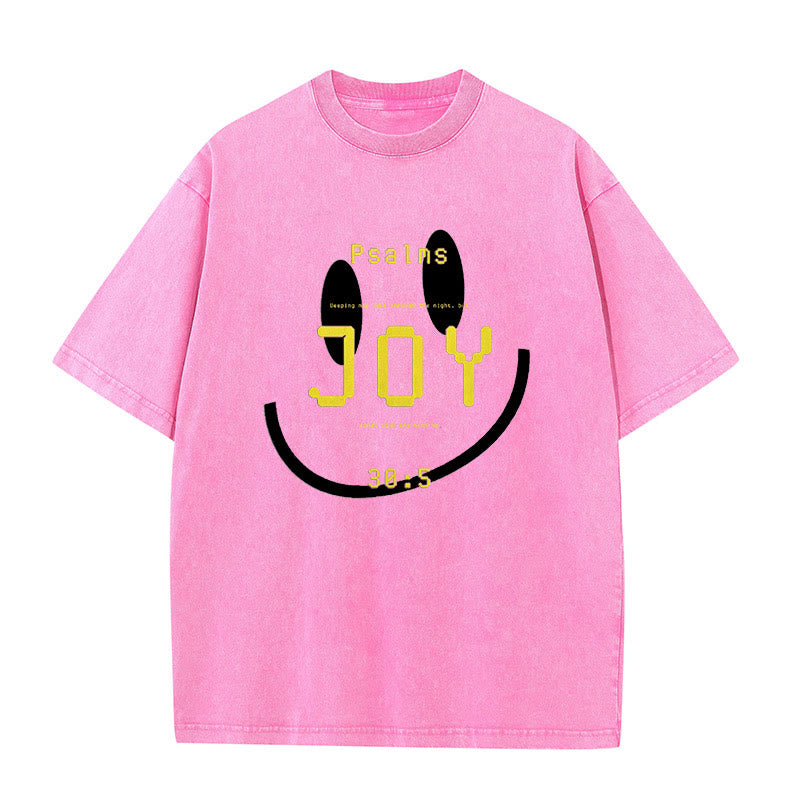 Christianartworkshop Joy Psalm 30:5 Unisex Washed T-Shirt - Pink - 5XL - image 5