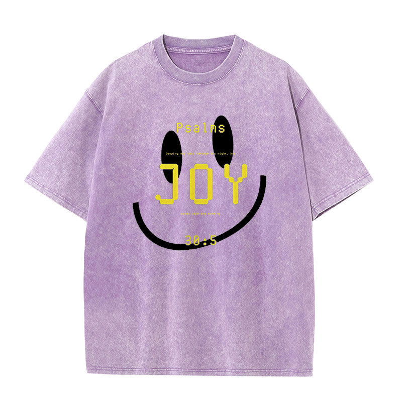 Christianartworkshop Joy Psalm 30:5 Unisex Washed T-Shirt - Purple - 5XL - image 7