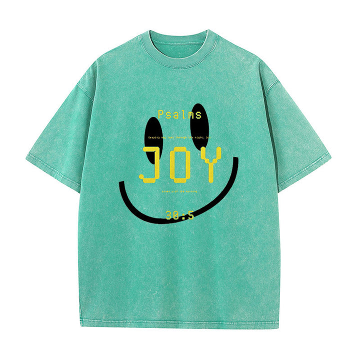 Christianartworkshop Joy Psalm 30:5 Unisex Washed T-Shirt - Green - 5XL - image 8