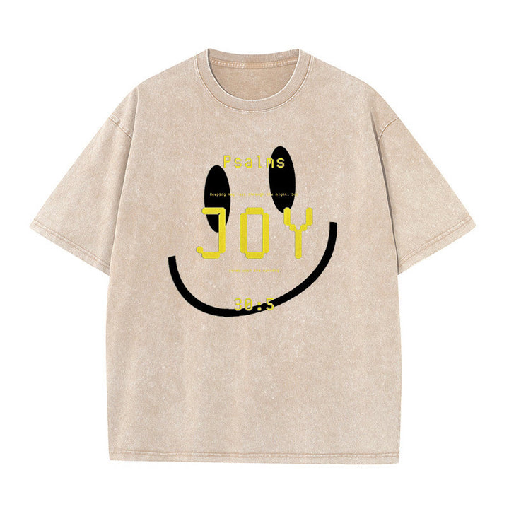 Christianartworkshop Joy Psalm 30:5 Unisex Washed T-Shirt - Apricot - 5XL - image 6